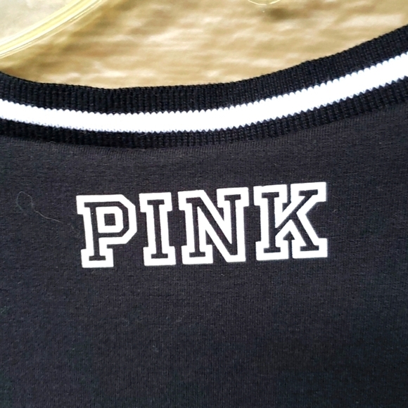 PINK Victorias Secret Skater Dress size M Tropical Palm Print Black Sleeveless - Picture 4 of 6